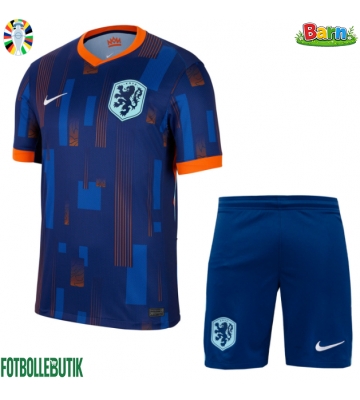 Nederländerna Bortaställ Barn EM 2024 Kortärmad (+ Korta byxor)